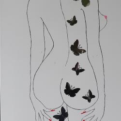 Butterflies - Acrylic on Canvas 20" x 40" (SOLD)