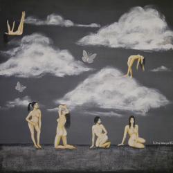 Falling Women - Acrylic on Canvas - 24" x 24"